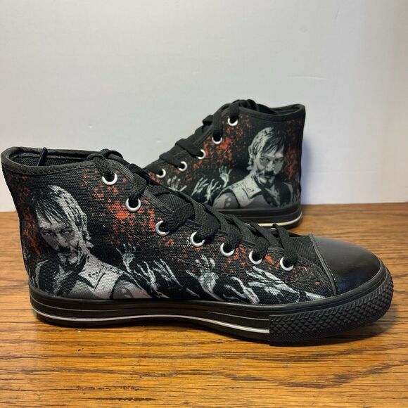 Walking Dead Daryl Dixon Women\'s 6 High Top Sneakers Custom Canvas Casual